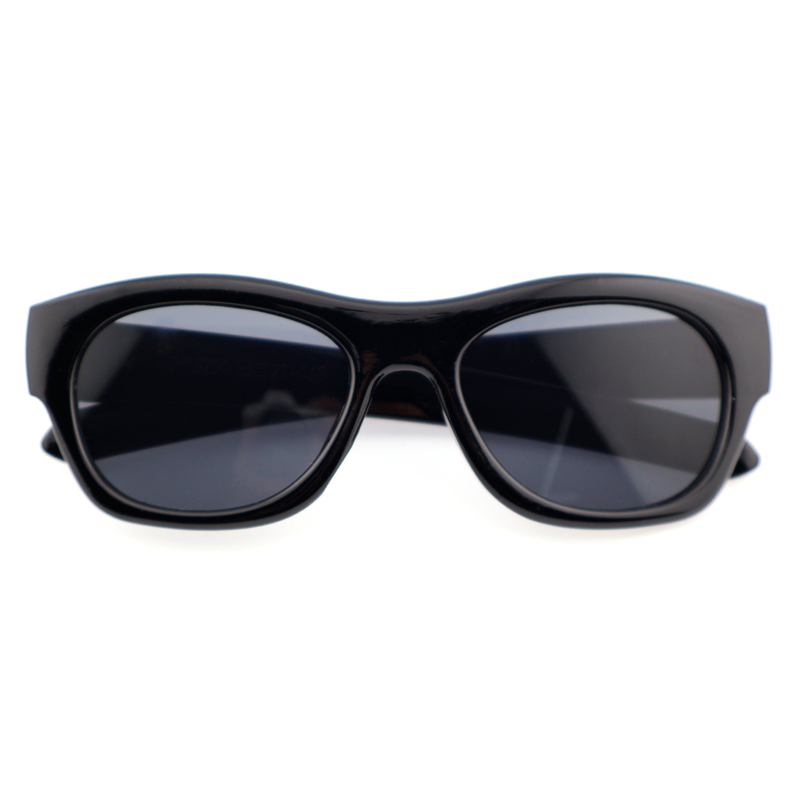 Chunky Glossy Black Acetate Sunglasses for Men & Women