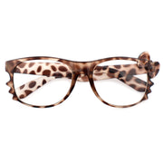 Leopard Print Hello Kitty Style Eyeglasses with Bow Detail
