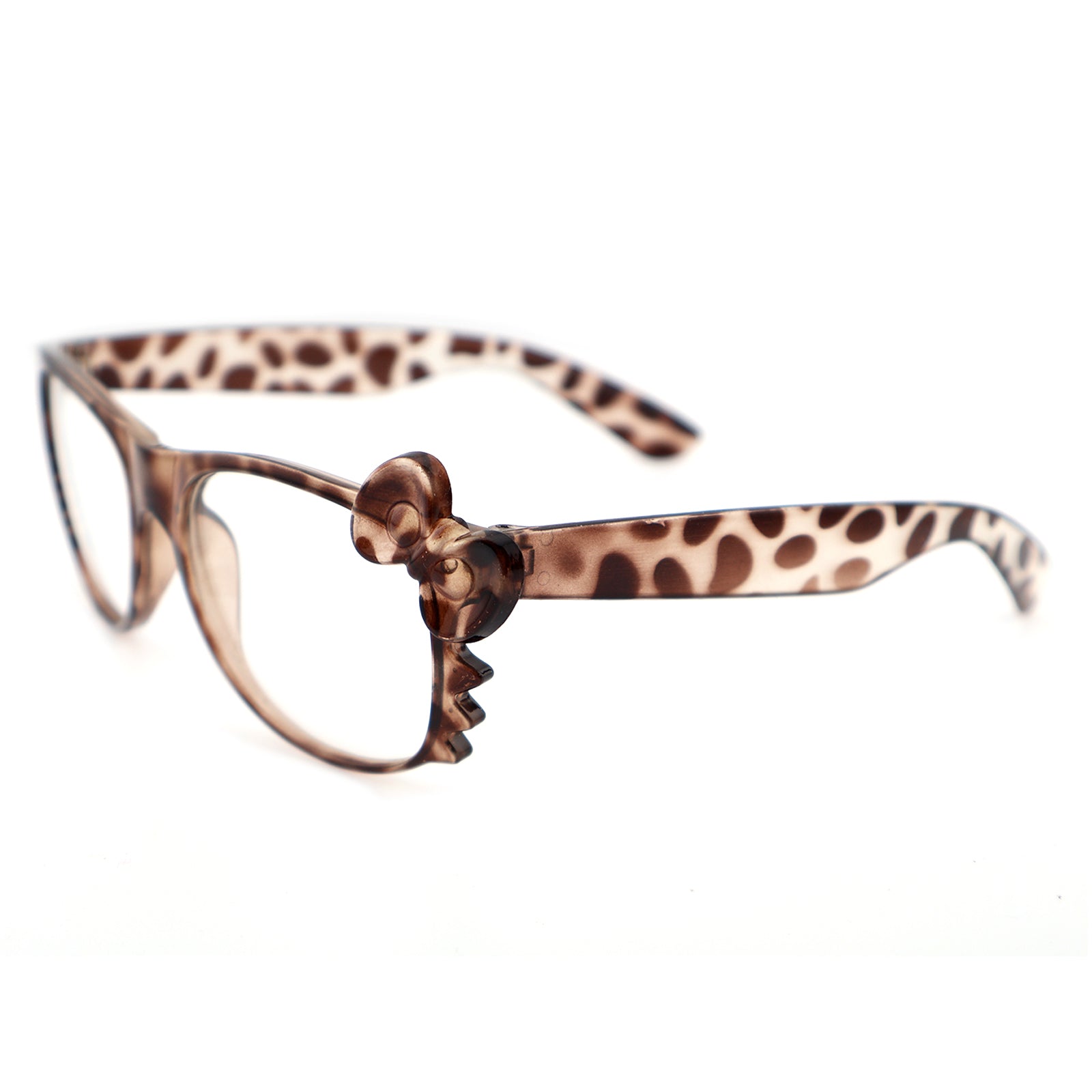 Leopard Print Hello Kitty Style Eyeglasses with Bow Detail