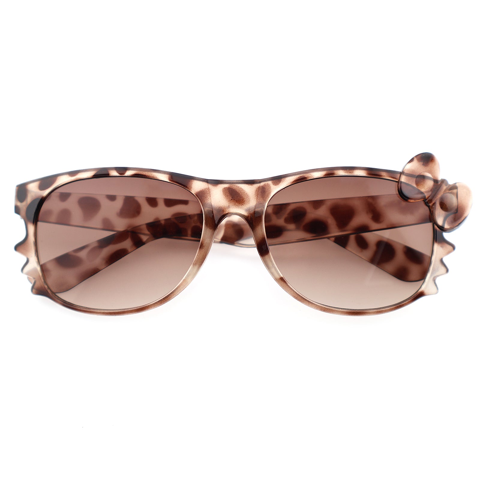 Leopard Print Hello Kitty Style Eyeglasses with Bow Detail