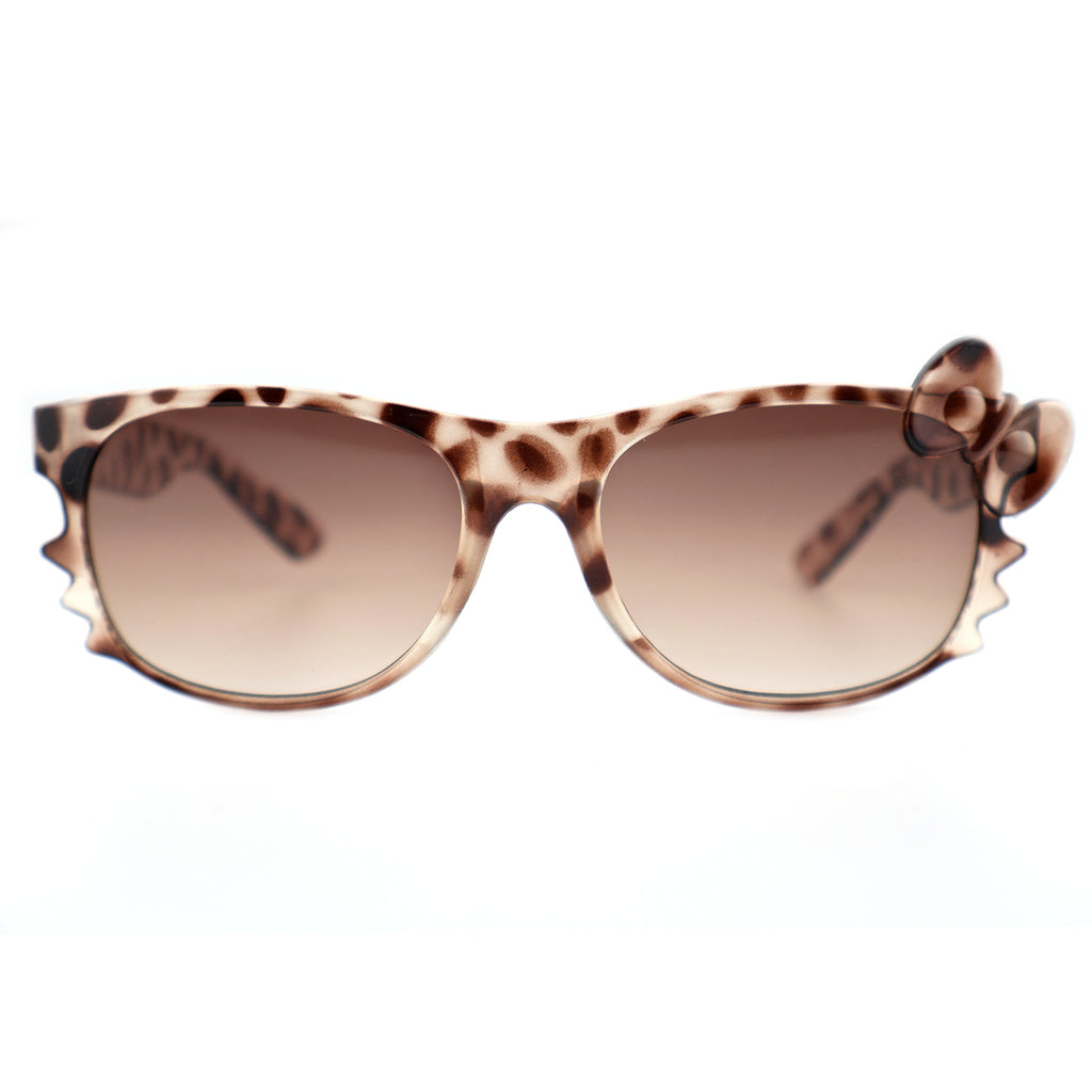 Leopard Print Hello Kitty Style Eyeglasses with Bow Detail