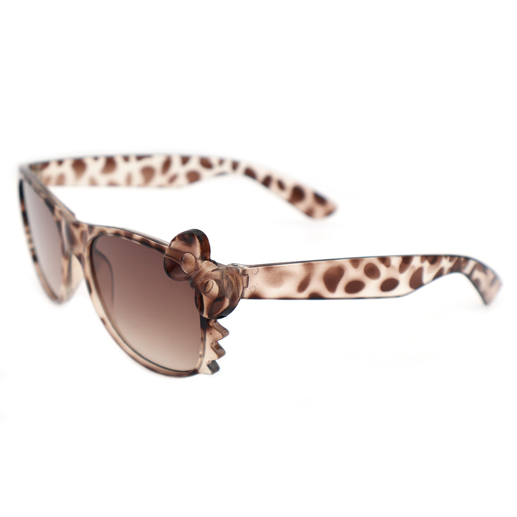 Leopard Print Hello Kitty Style Eyeglasses with Bow Detail
