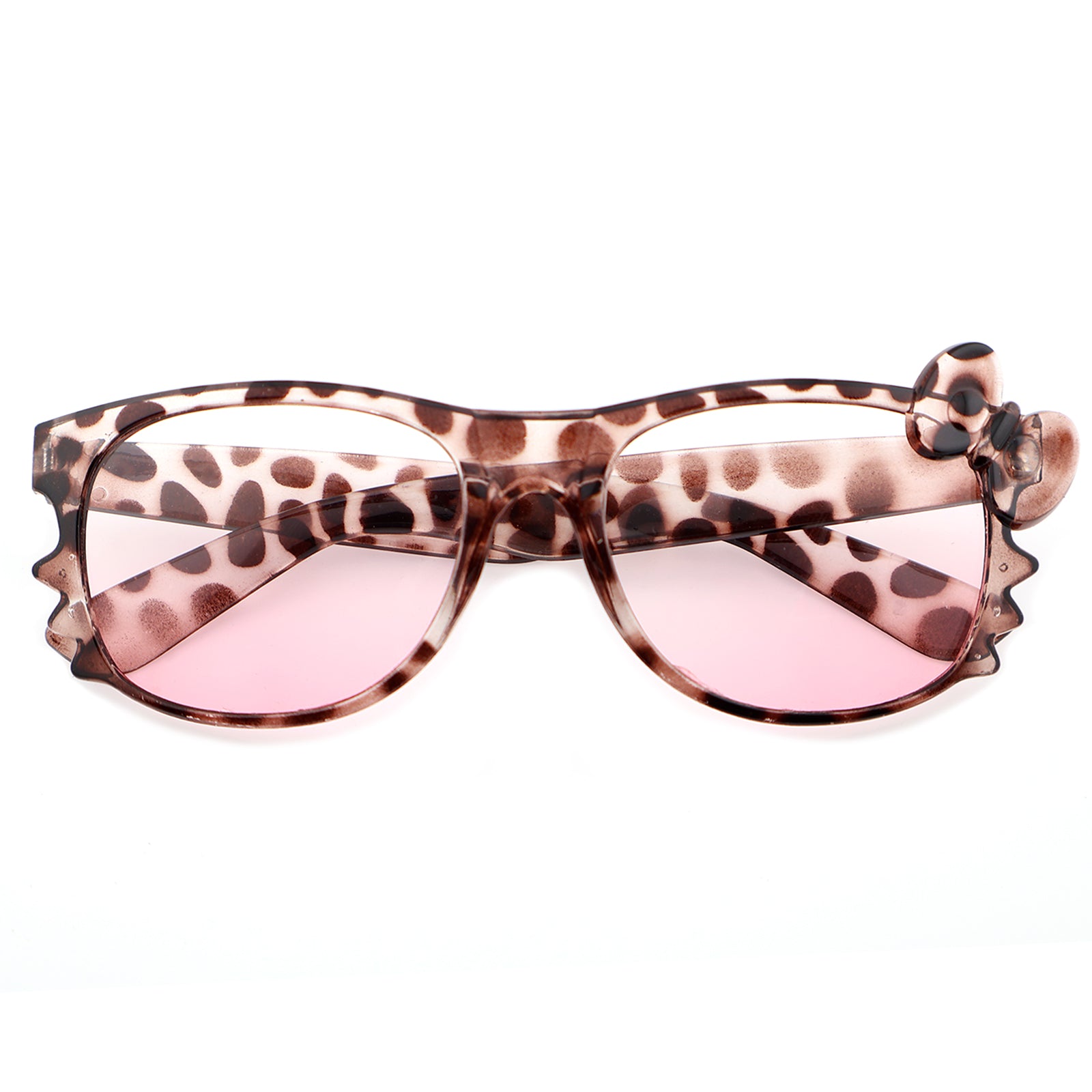 Leopard Print Hello Kitty Style Eyeglasses with Bow Detail