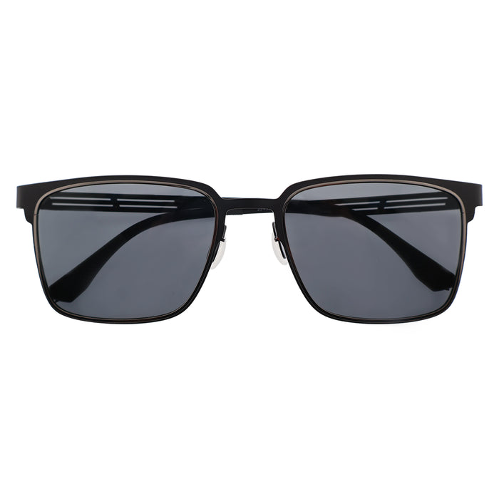 Men’s Minimalist Brown Metal Sunglasses, Anti-Glare