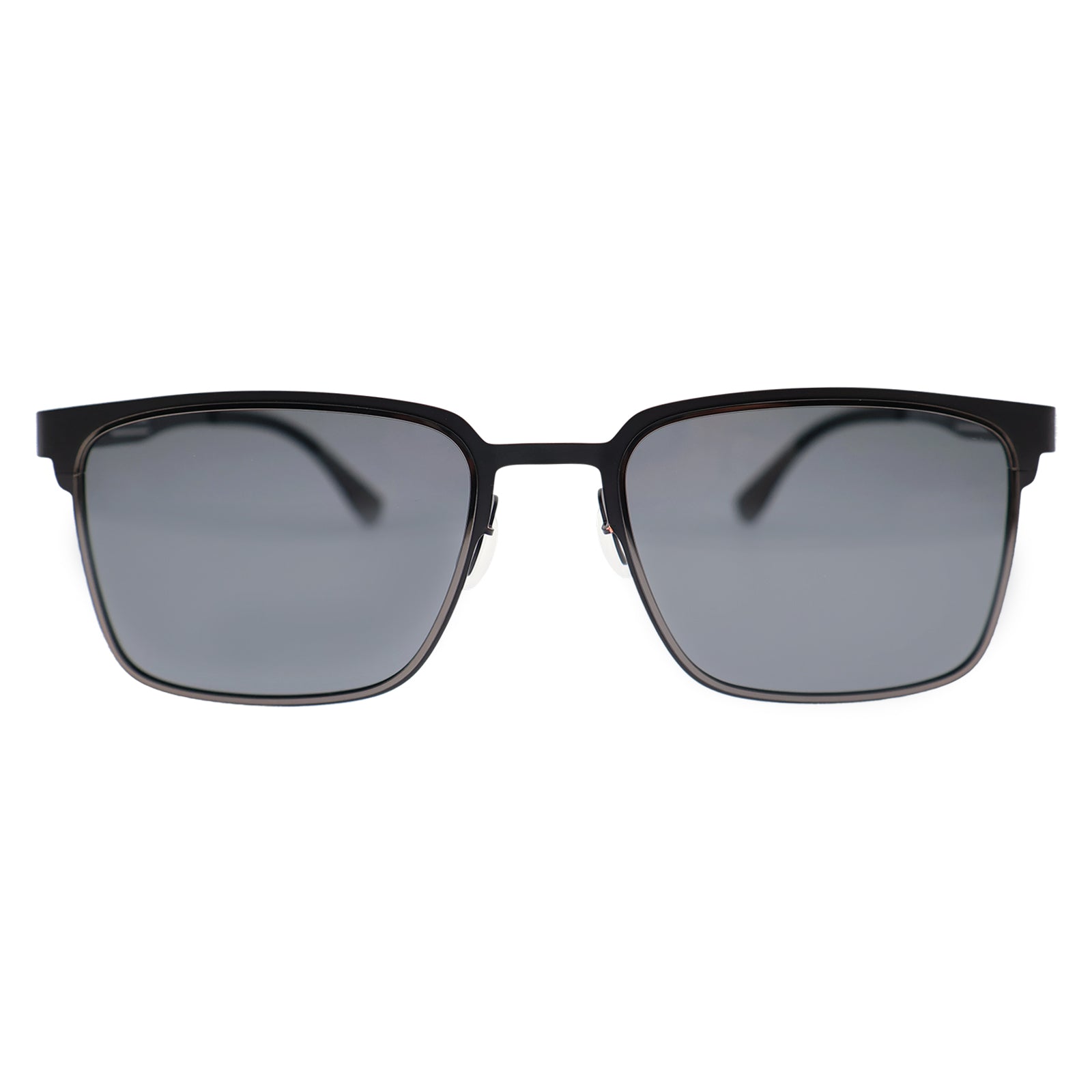 Men’s Minimalist Brown Metal Sunglasses, Anti-Glare