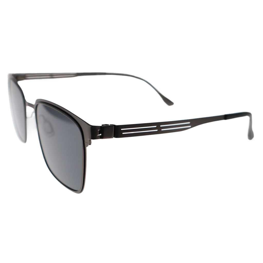 Men’s Minimalist Brown Metal Sunglasses, Anti-Glare