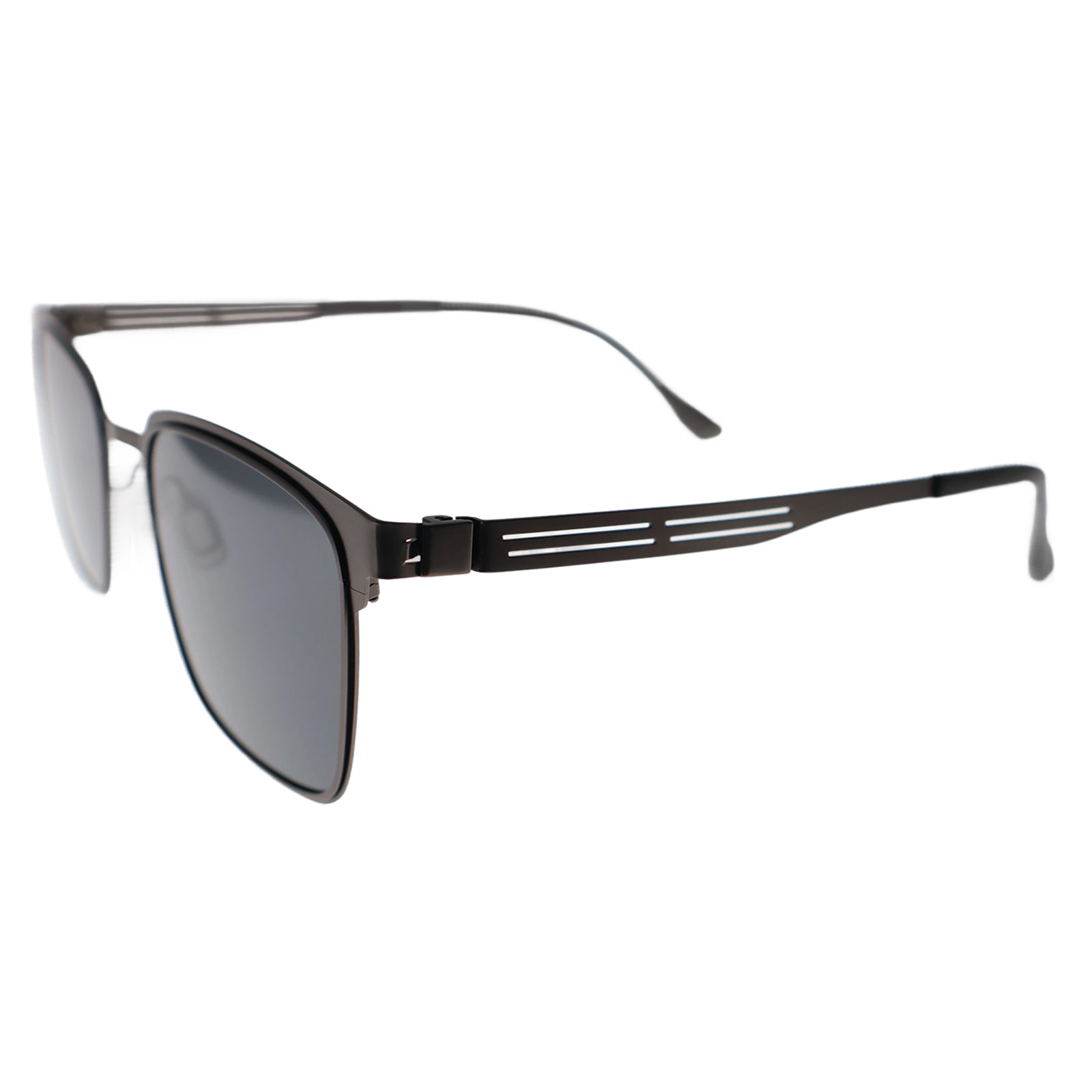 Men’s Minimalist Brown Metal Sunglasses, Anti-Glare