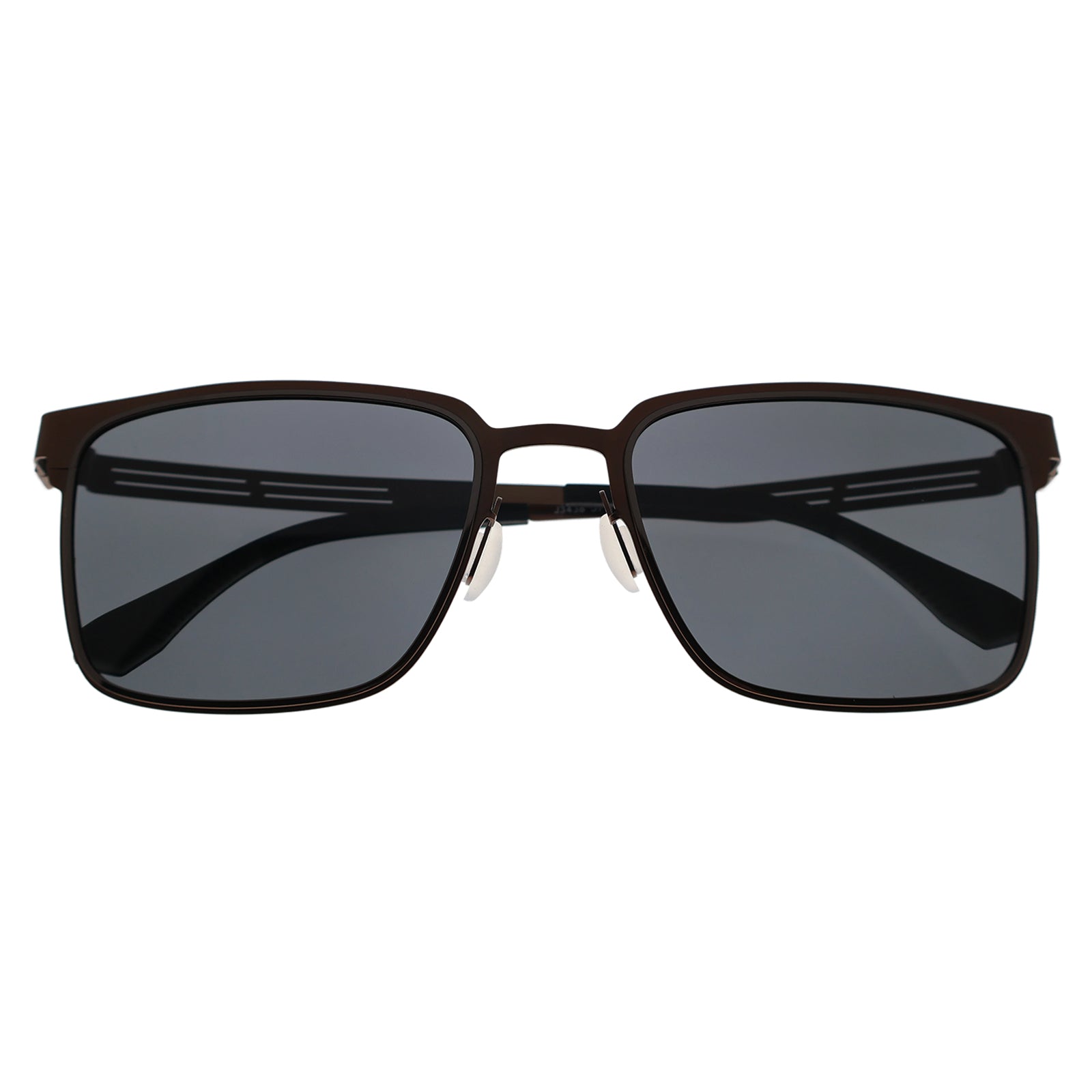 Men’s Minimalist Brown Metal Sunglasses, Anti-Glare