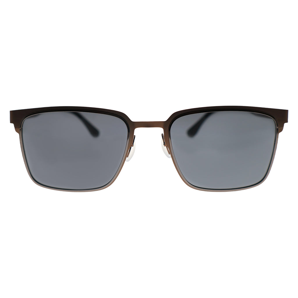 Men’s Minimalist Brown Metal Sunglasses, Anti-Glare