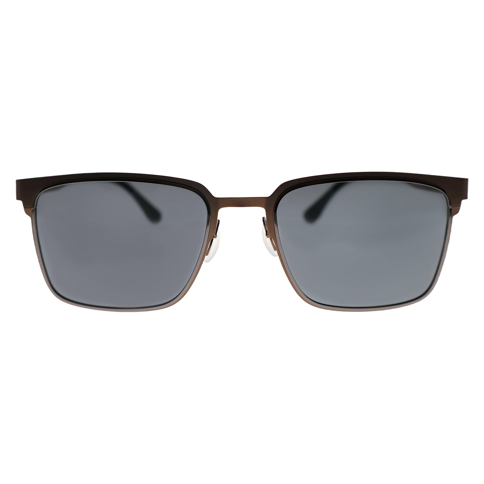 Men’s Minimalist Brown Metal Sunglasses, Anti-Glare