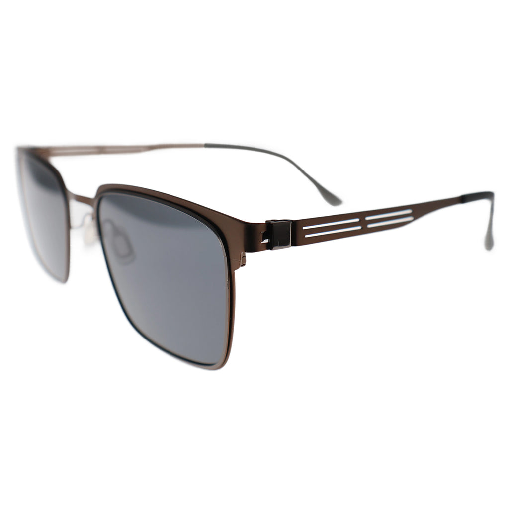 Men’s Minimalist Brown Metal Sunglasses, Anti-Glare