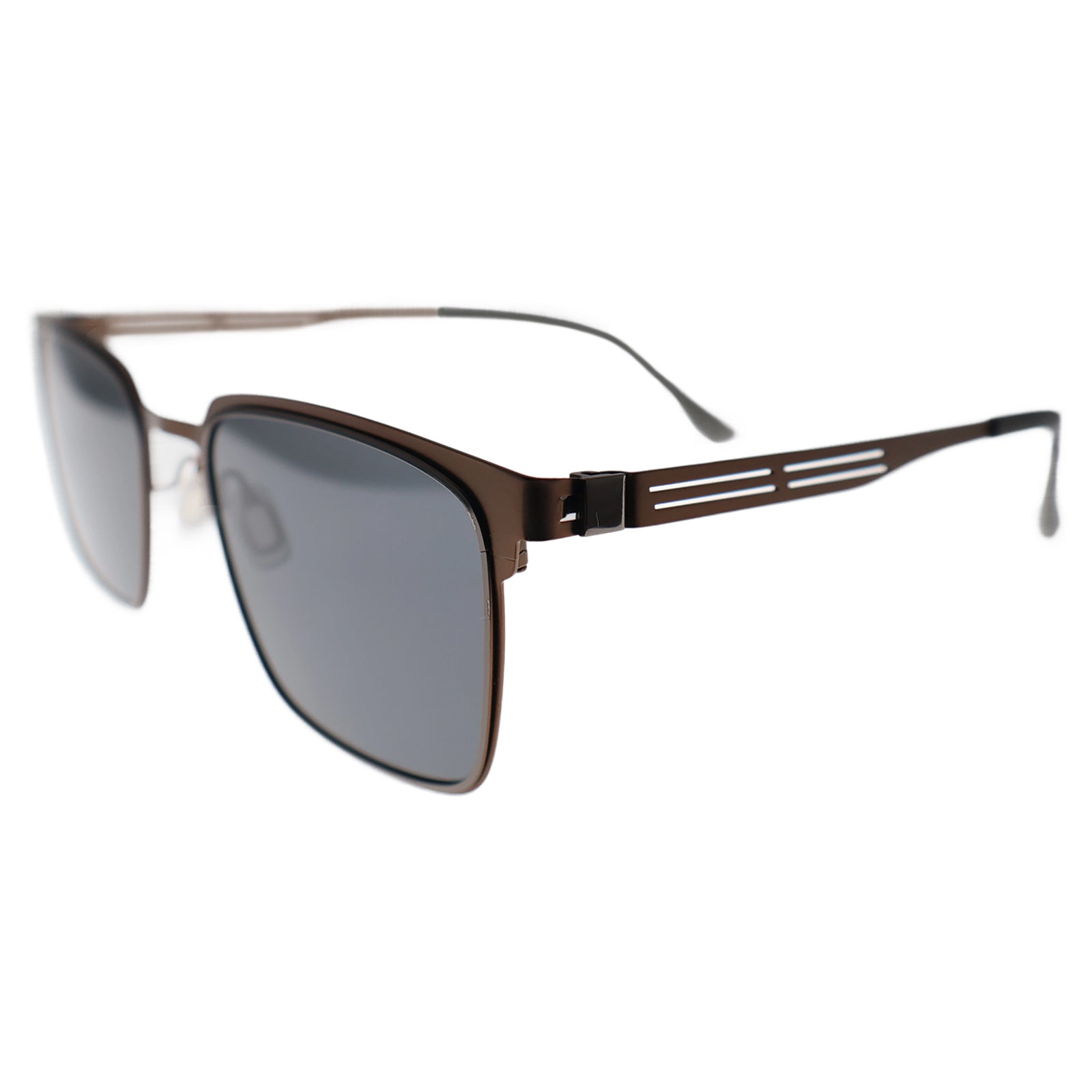 Men’s Minimalist Brown Metal Sunglasses, Anti-Glare