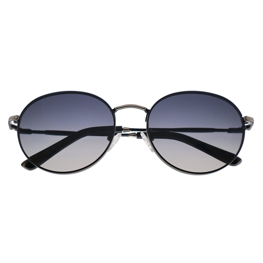 Sleek Black Round Aviator-Inspired Shades, Anti-Glare