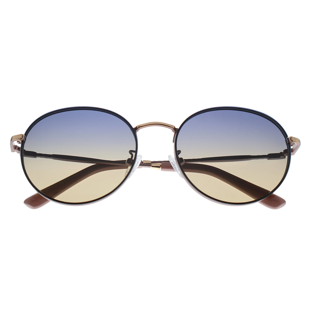 Sleek Black Round Aviator-Inspired Shades, Anti-Glare