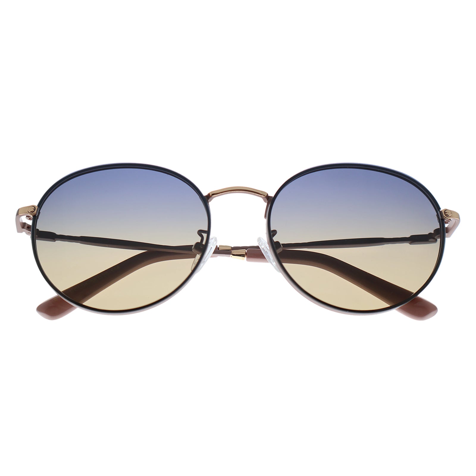 Sleek Black Round Aviator-Inspired Shades, Anti-Glare