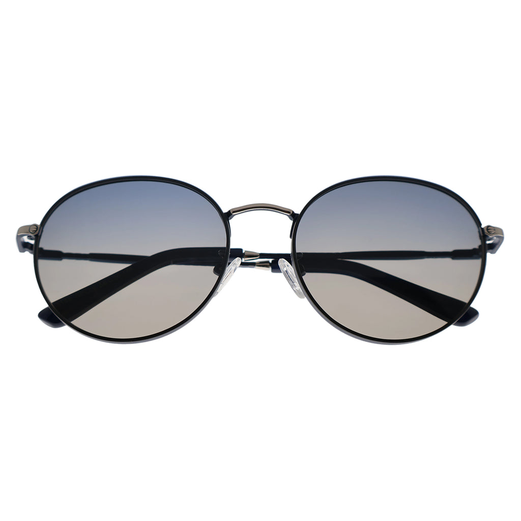 Sleek Black Round Aviator-Inspired Shades, Anti-Glare