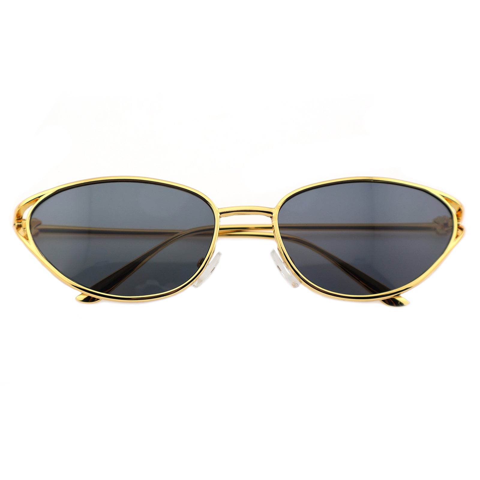 Retro Gold Metal Cat-Eye Sunglasses for Women