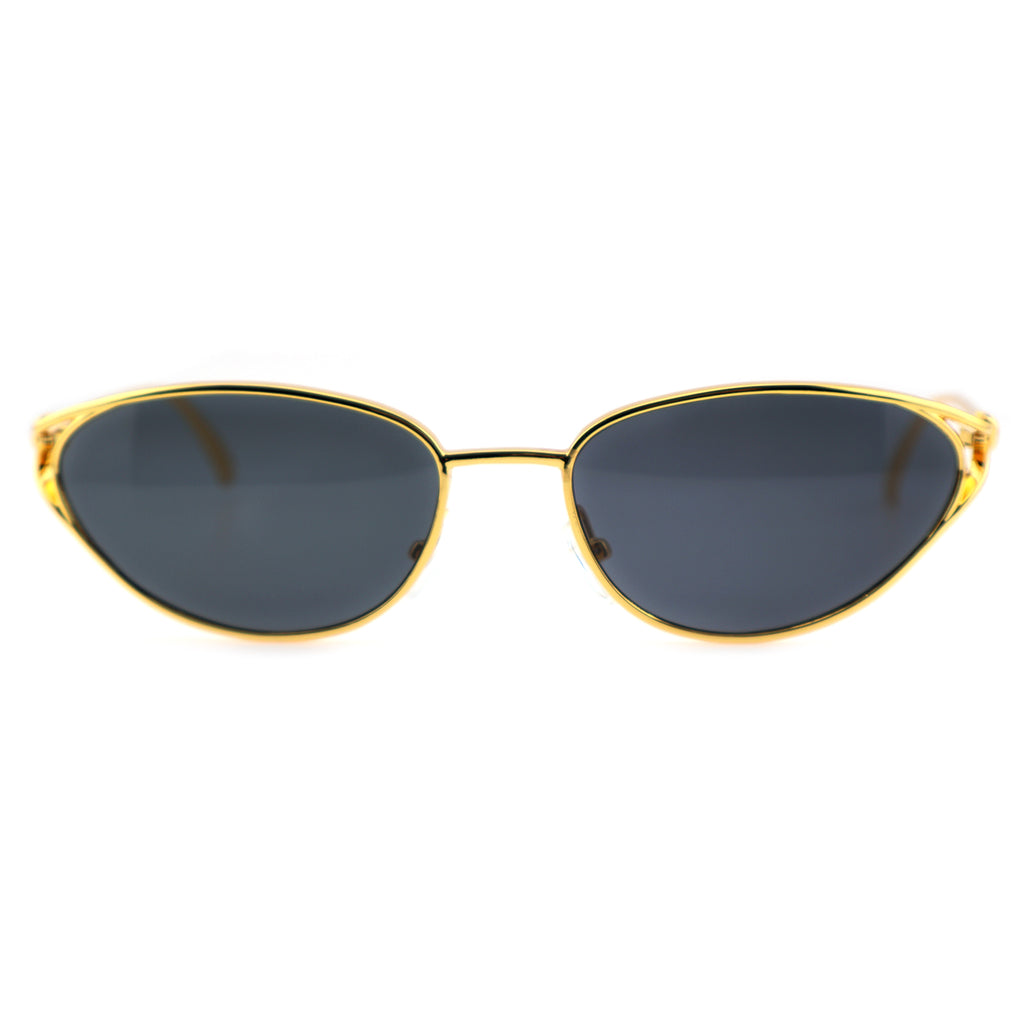Retro Gold Metal Cat-Eye Sunglasses for Women