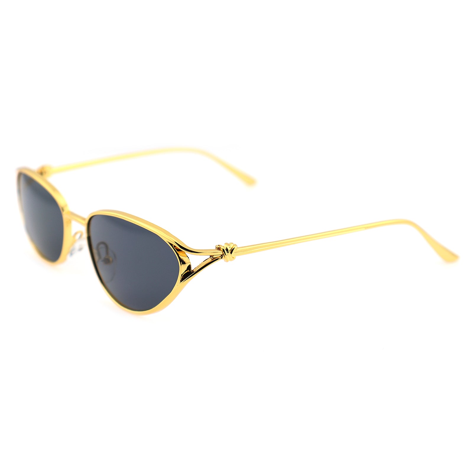 Retro Gold Metal Cat-Eye Sunglasses for Women