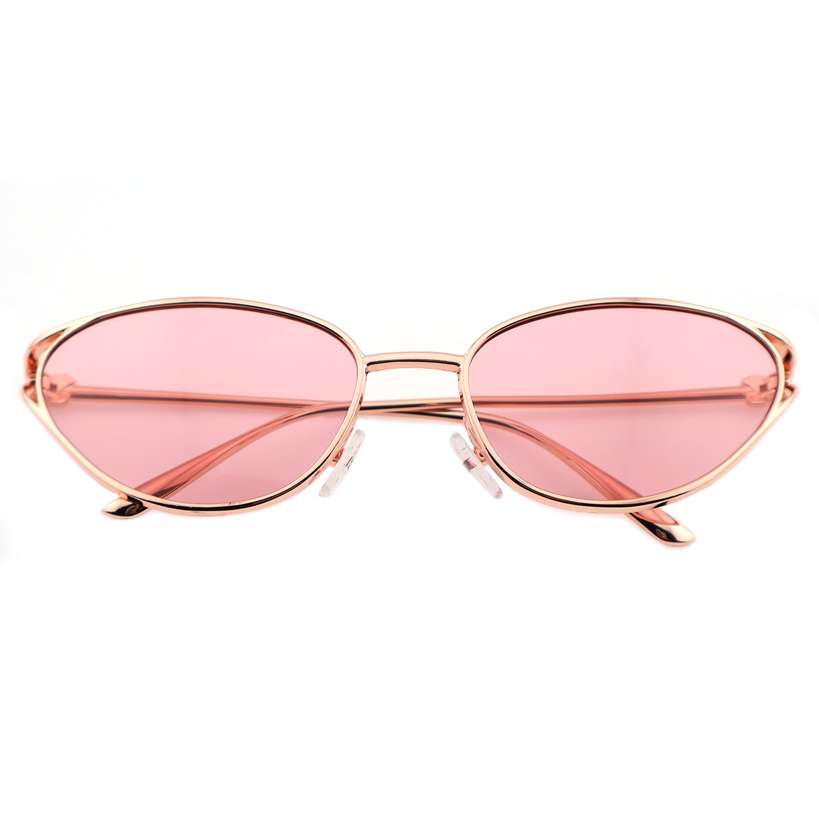 Retro Gold Metal Cat-Eye Sunglasses for Women