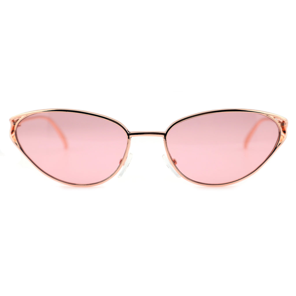 Retro Gold Metal Cat-Eye Sunglasses for Women