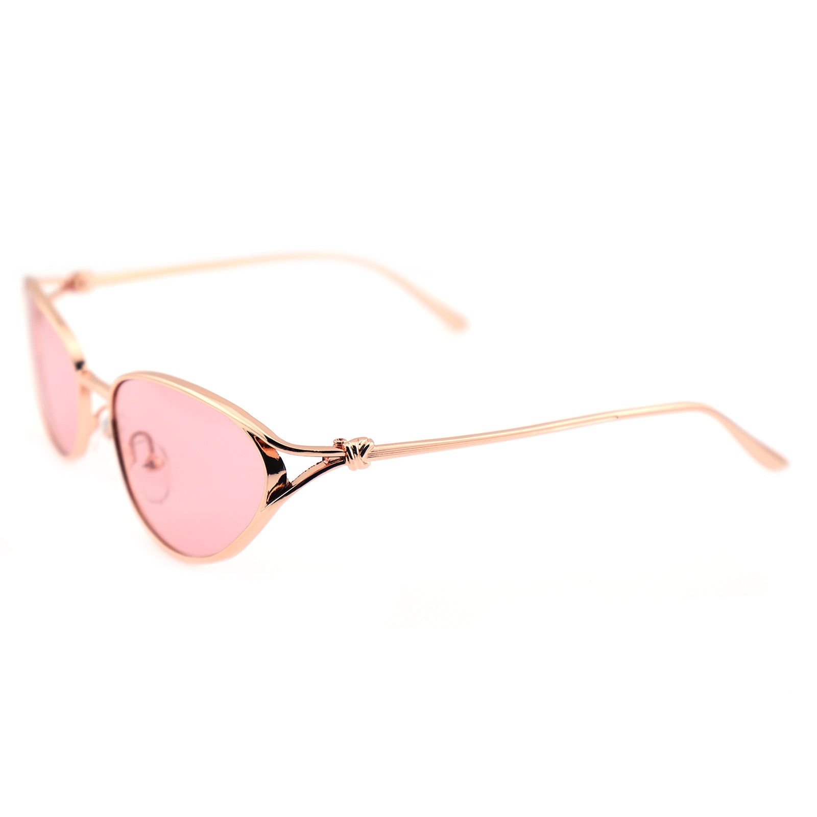 Retro Gold Metal Cat-Eye Sunglasses for Women