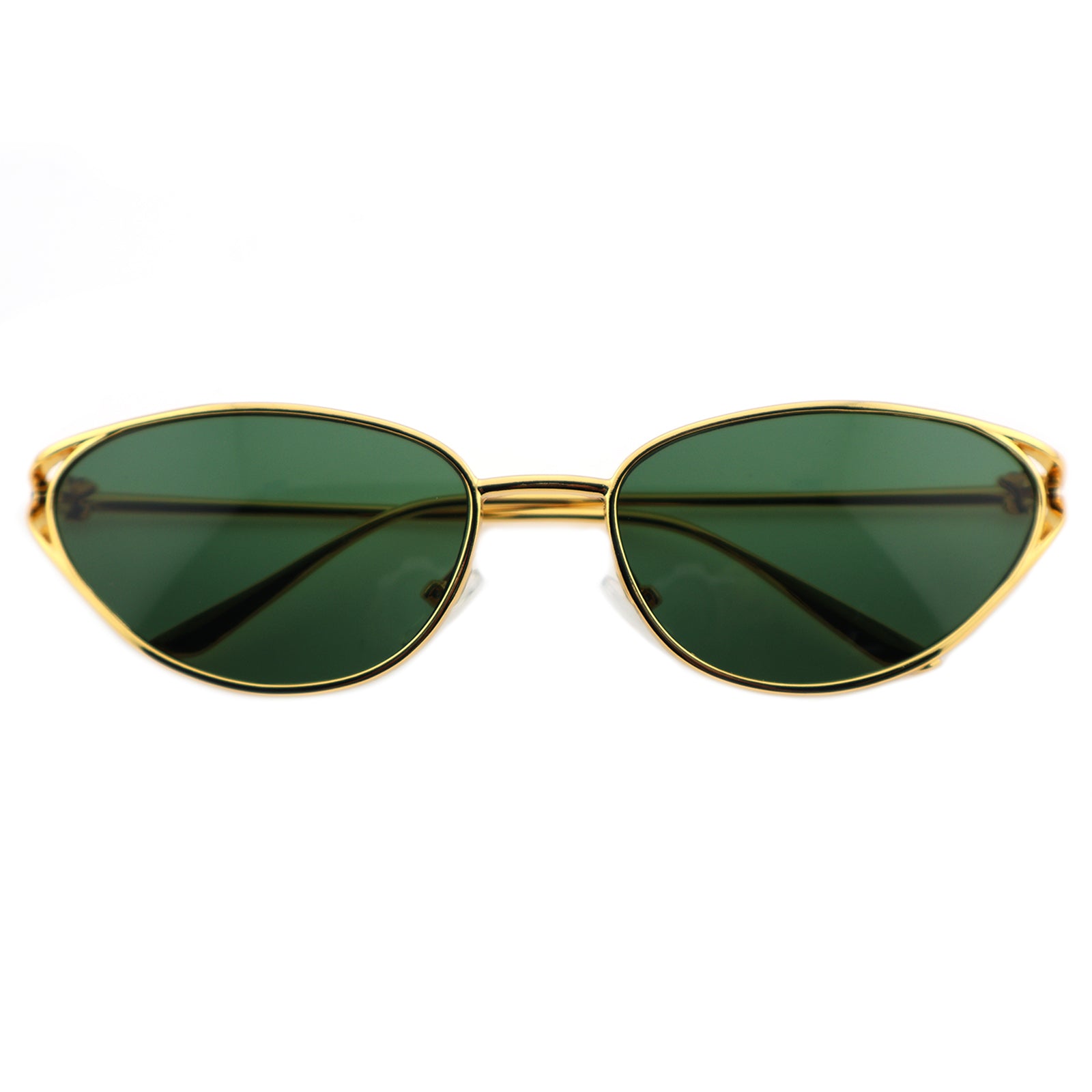 Retro Gold Metal Cat-Eye Sunglasses for Women