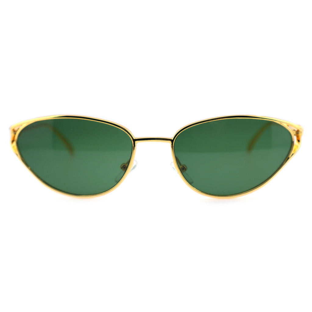 Retro Gold Metal Cat-Eye Sunglasses for Women