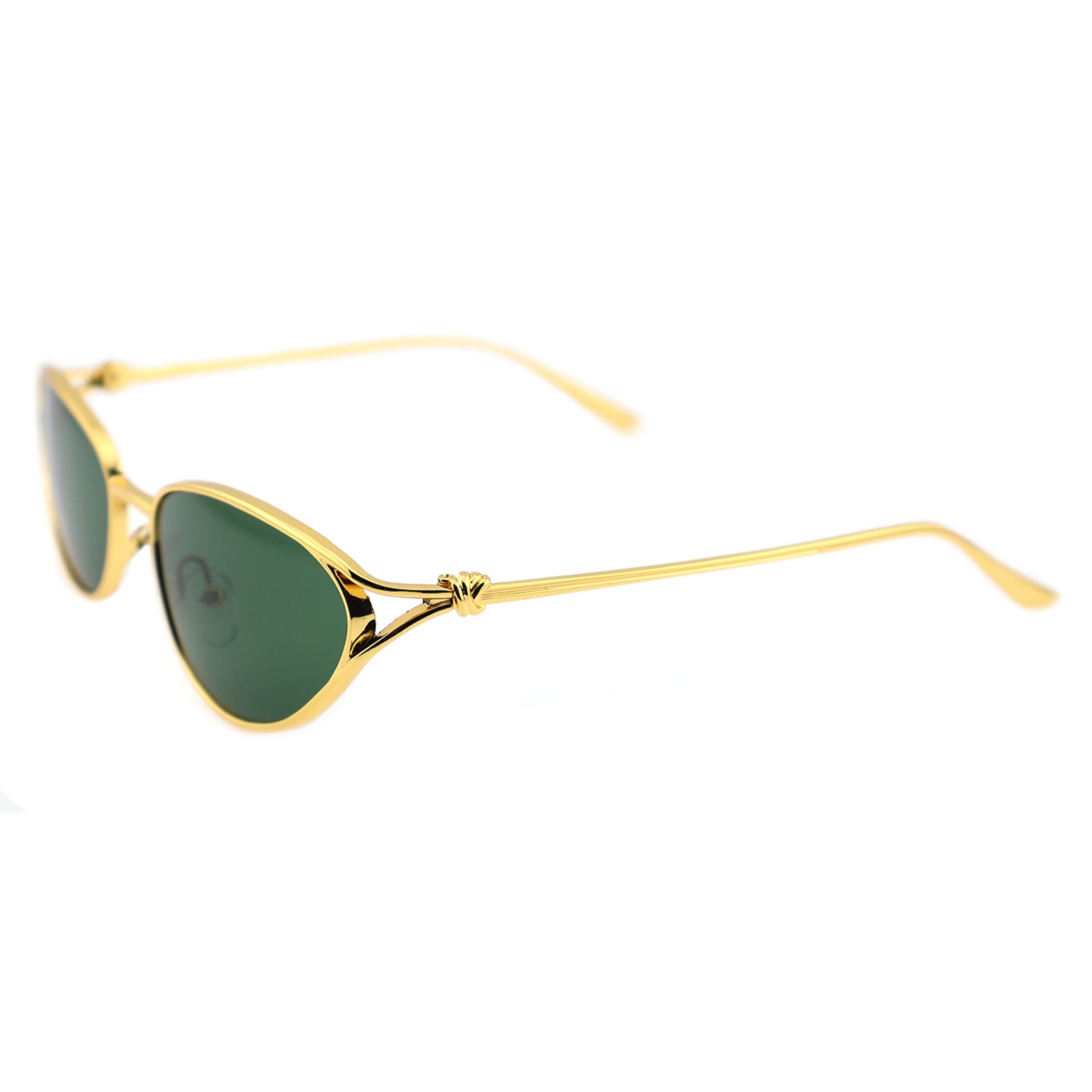 Retro Gold Metal Cat-Eye Sunglasses for Women