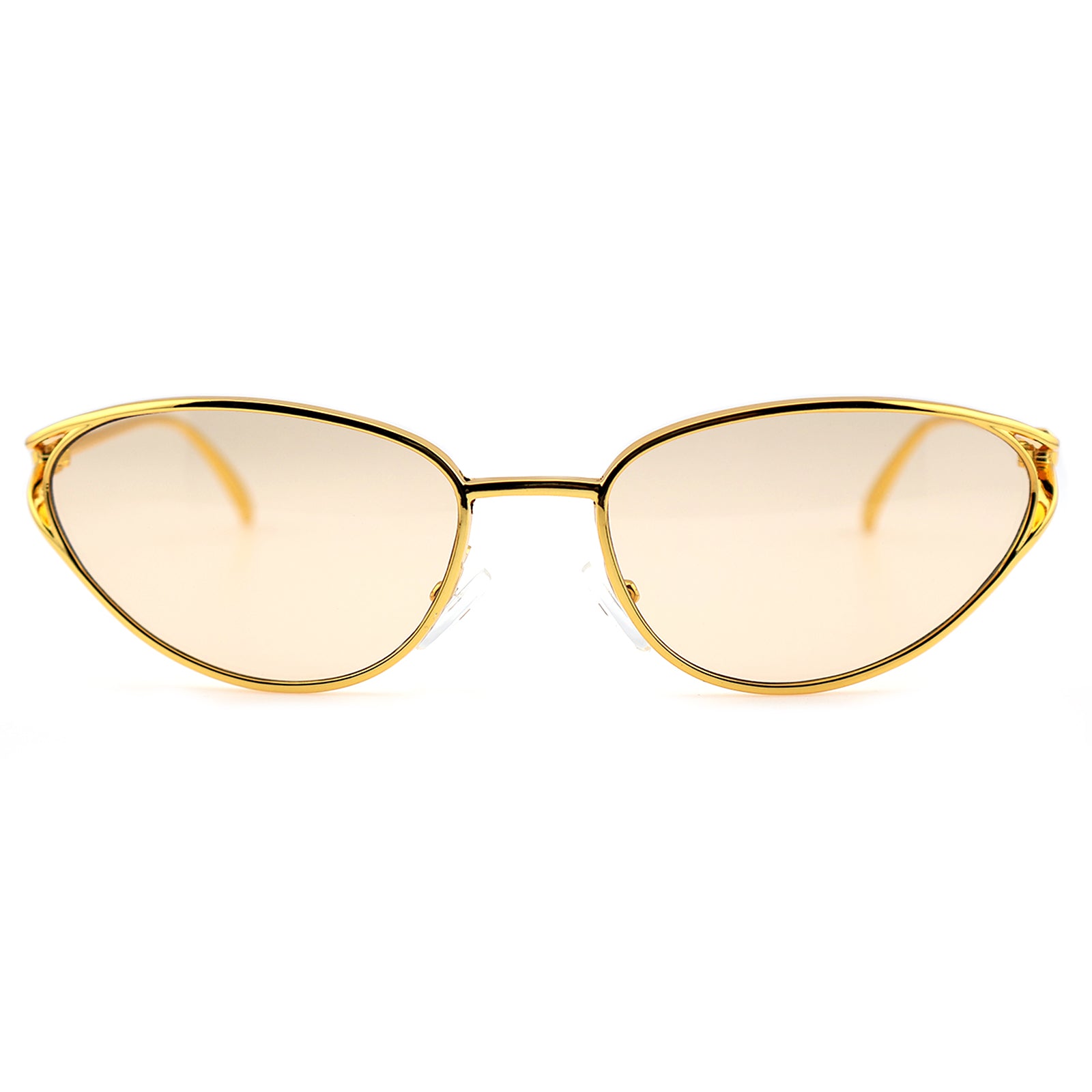 Retro Gold Metal Cat-Eye Sunglasses for Women