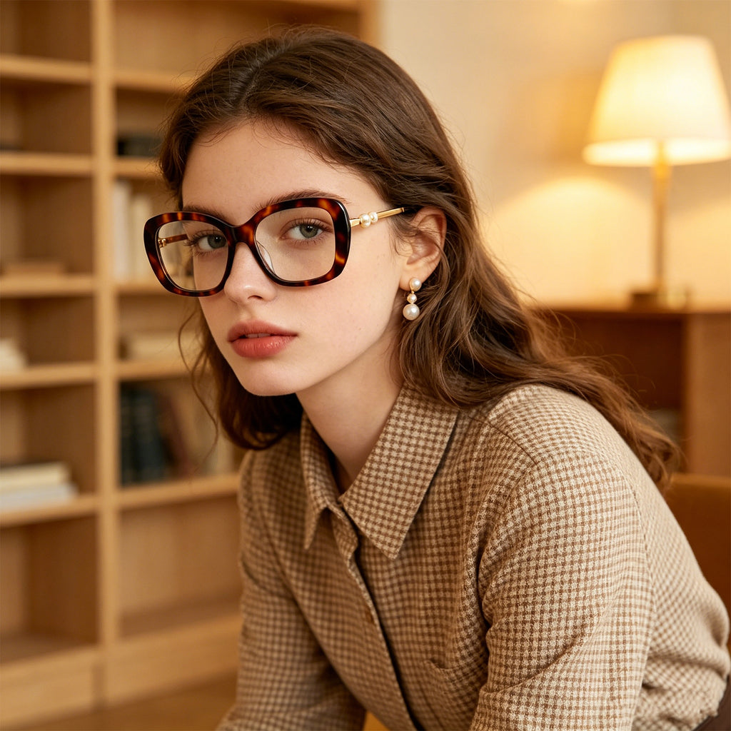 Handmade Retro Black Square Eyeglasses