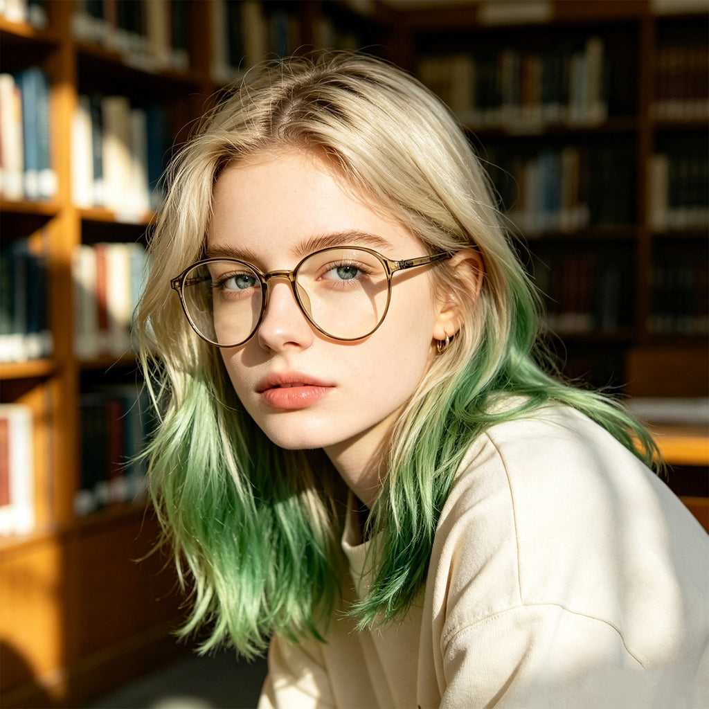 Lightweight TR90 Round Anti-Blue Light Glasses