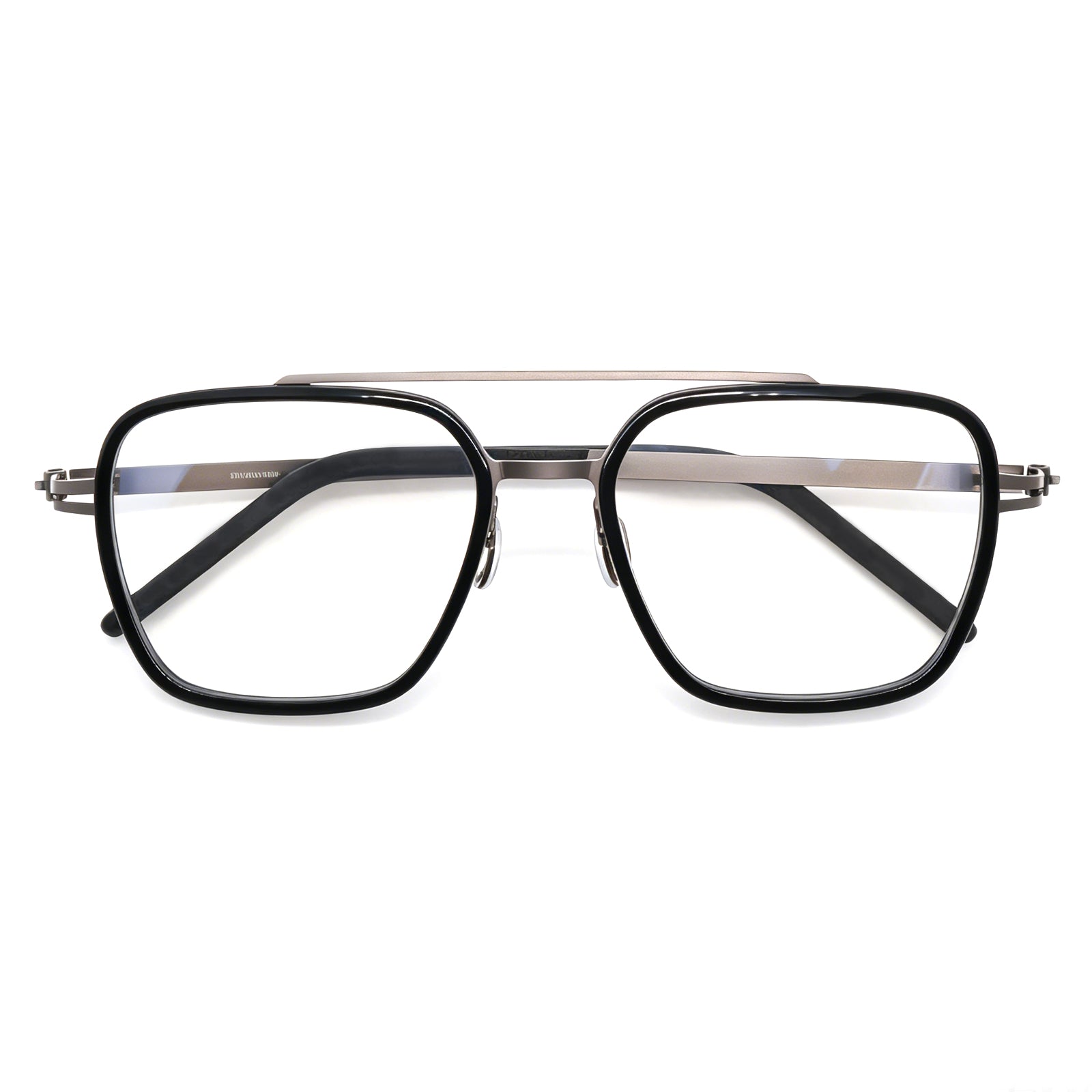Adjustable Nose Pads Aviator Eyeglasses, Tortoise & Metal, Secure Fit