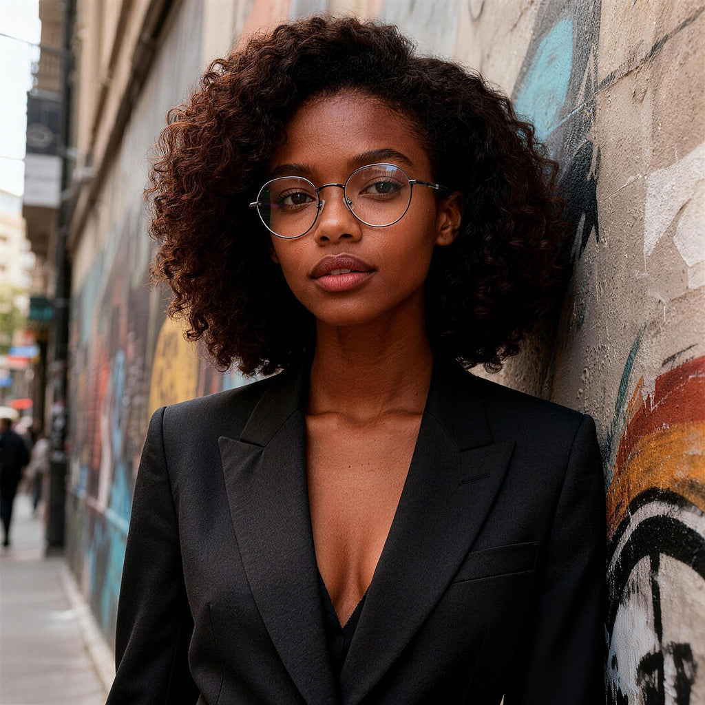 Chic Pearl Accent Round Metal Eyeglasses
