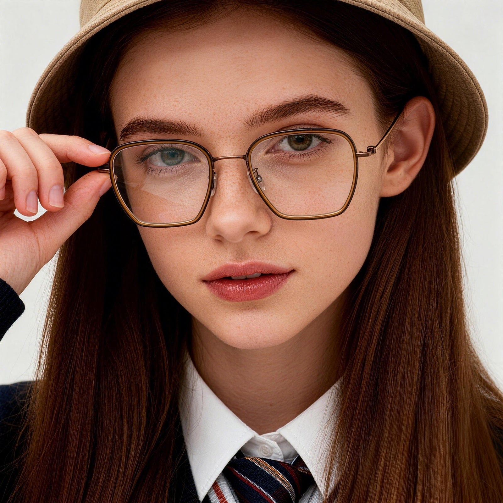 Polygon Mixed-Material Anti Blue Light Glasses