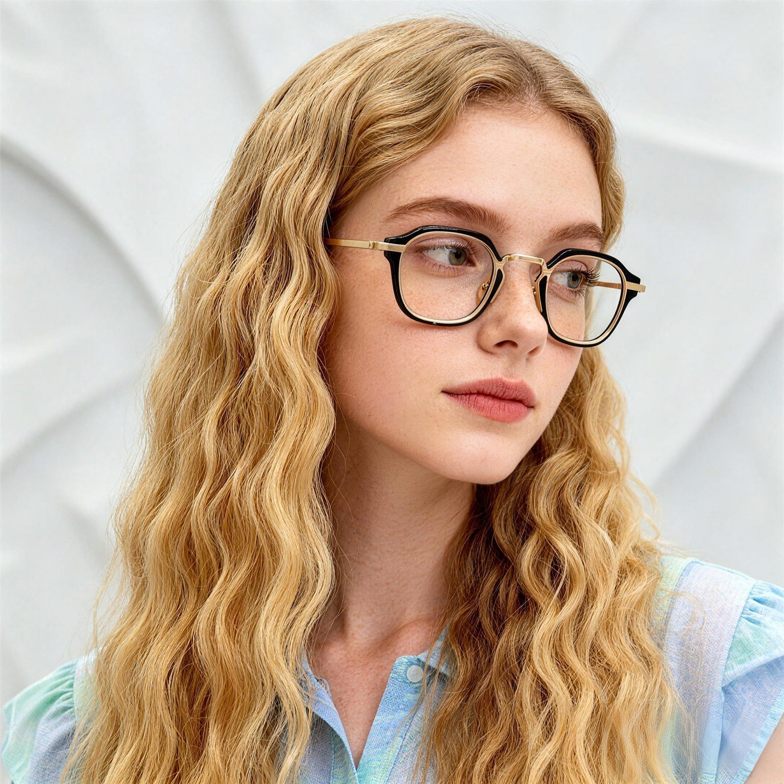 Black & Gold Square Anti Blue Light Glasses