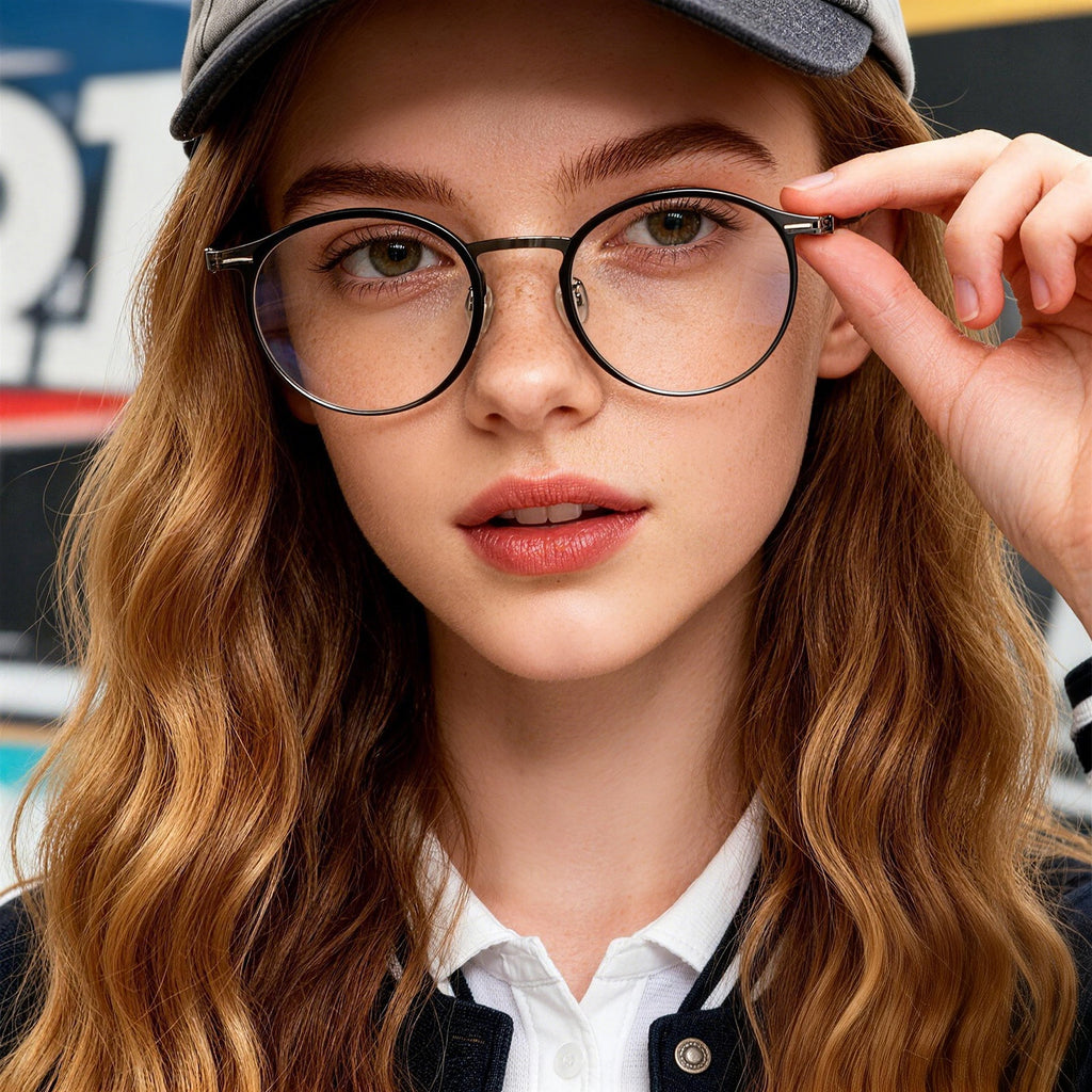 Round Mixed Metal Acetate Anti Blue Light Glasses