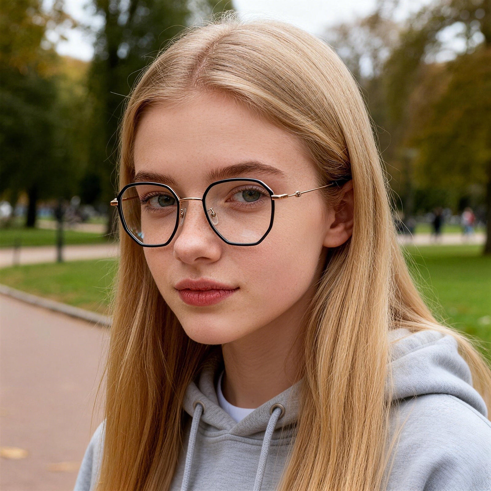 Women's Polygon Anti-Blue Light Eyeglass Frame