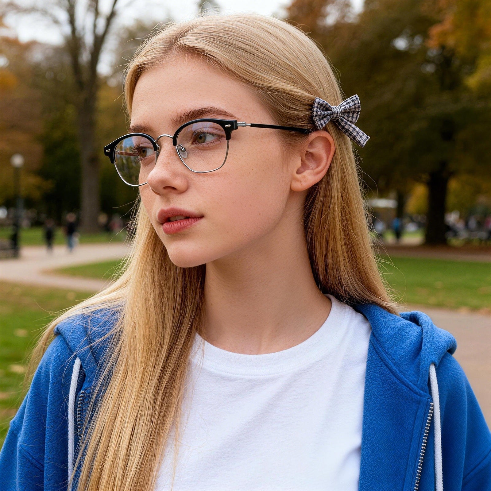 Retro Browline Anti-Blue Light Eyeglass Frame