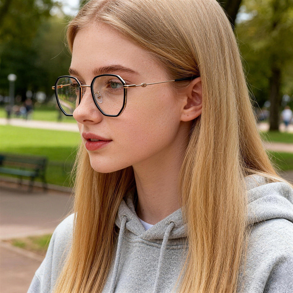 Women's Polygon Anti-Blue Light Eyeglass Frame