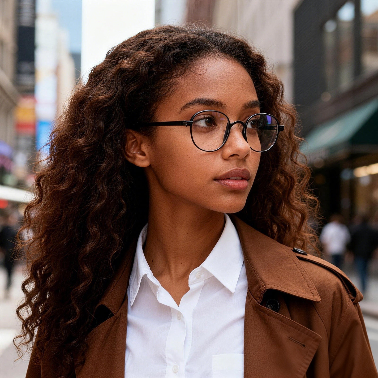 Office-Friendly Black Oval Glasses, Sleek & Professional