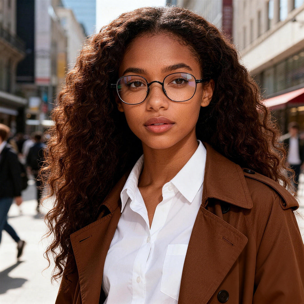 Office-Friendly Black Oval Glasses, Sleek & Professional