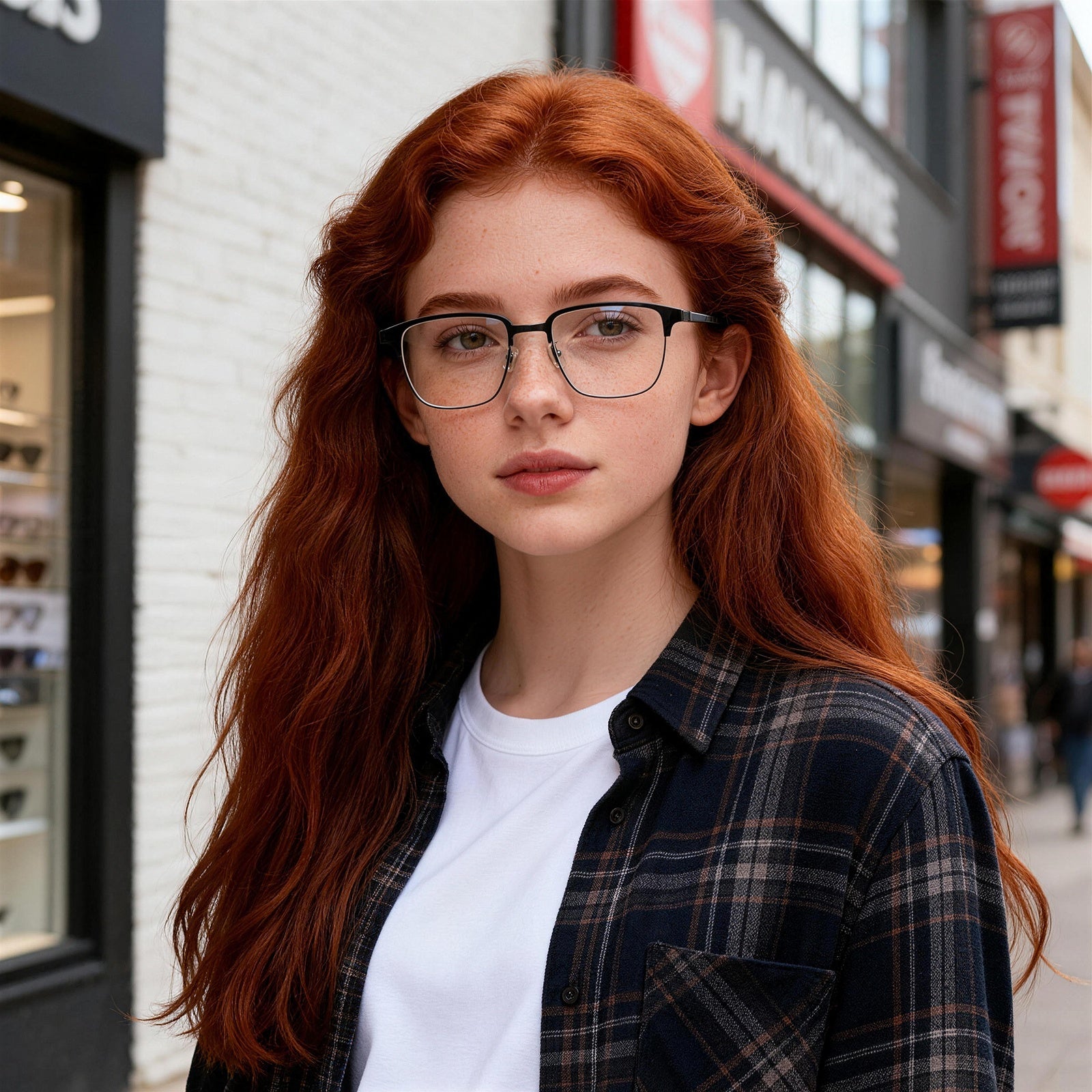Business Half-Rim Eyewear, Black Frame, Prescription Ready