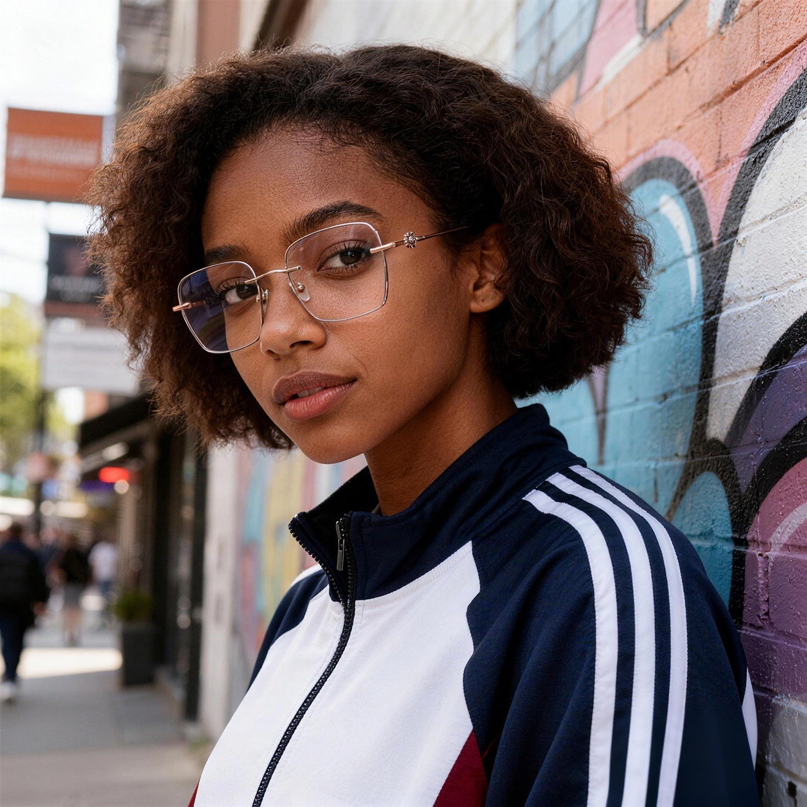 Soft Feminine Rimless Glasses, Rose Gold, Delicate Flower Accents