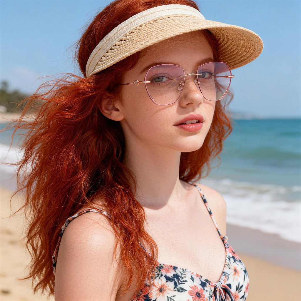 Shimmer Rose Gold Frames with Pink Lenses