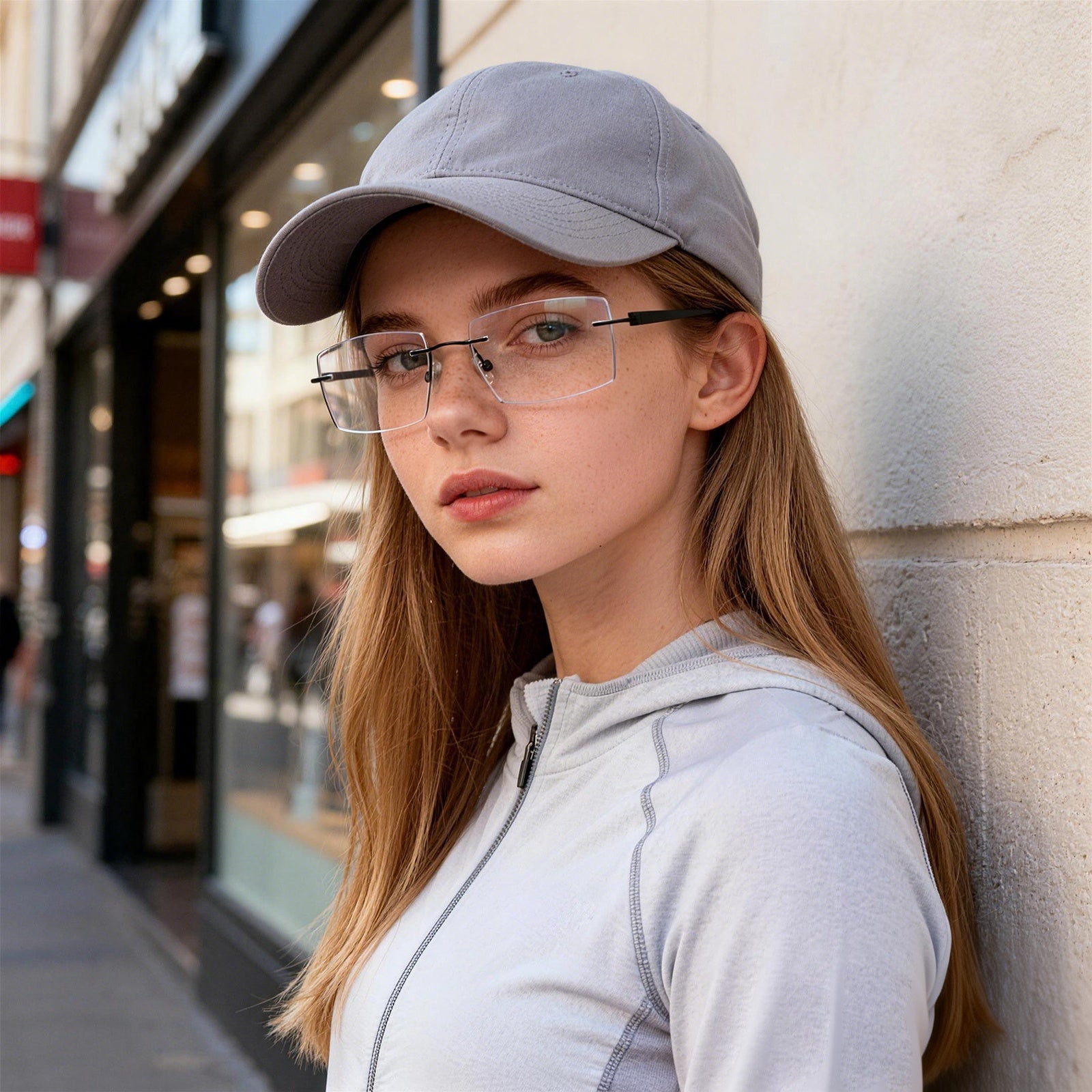 Black Rimless Eyeglasses, Lightweight for Men