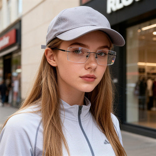 Black Rimless Eyeglasses, Lightweight for Men